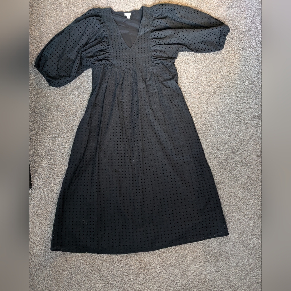 a new day Black Eyelet Dress with Puff Sleeves